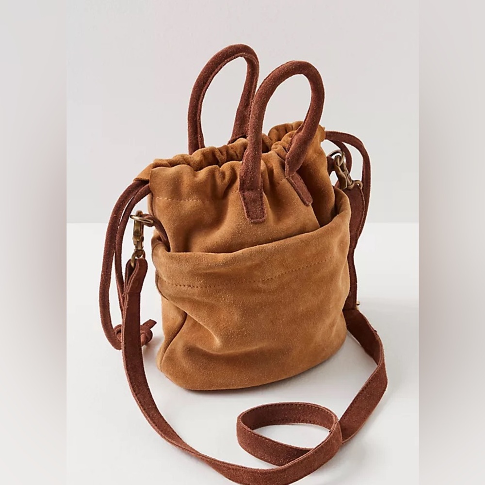 Free People Tan Suede Crossbody Bag